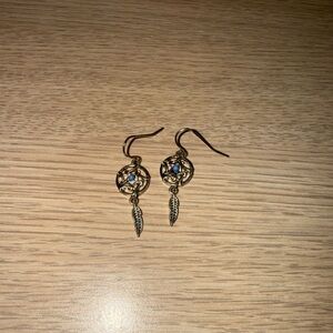 Elegant silver and Blue Dangle Earrings